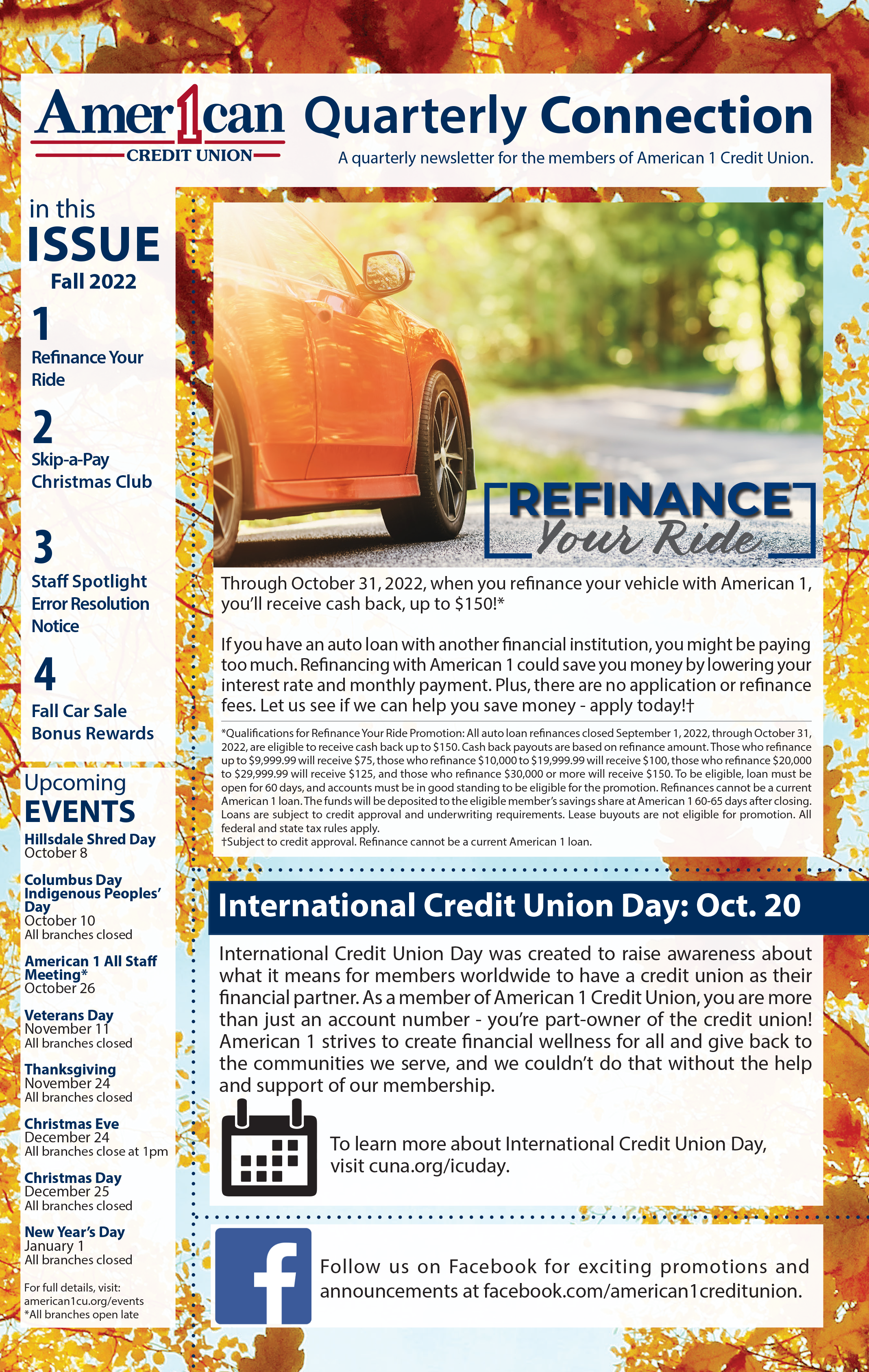 American 1 Credit Union Quarterly Newsletter
